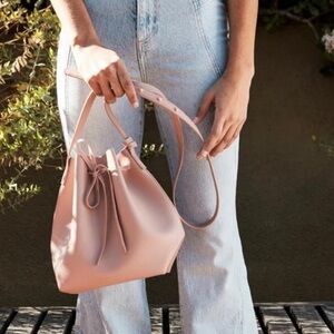 Kayla & Ava ~ Bow Tie Bucket Bag with Lovely Details ~ Dusty Pink ~ Vegan ~ NWT